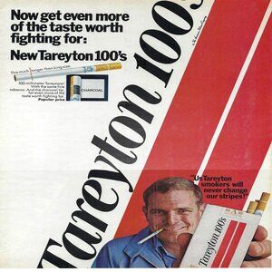 1967 Tareyton 100’s Taste Worth Fighting For Vintage Magazine Print Ad/Poster